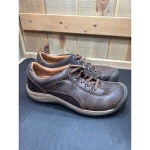 Keen Womens Brown Leather Casual Lace-Up Shoes Size 8
